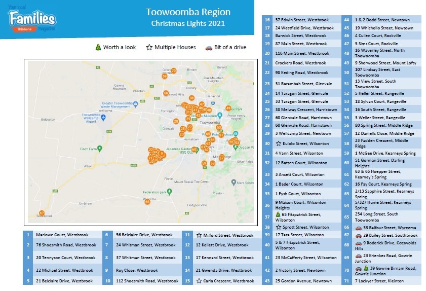 MAP & LIST BEST Christmas Lights Toowoomba 2021 Families Magazine