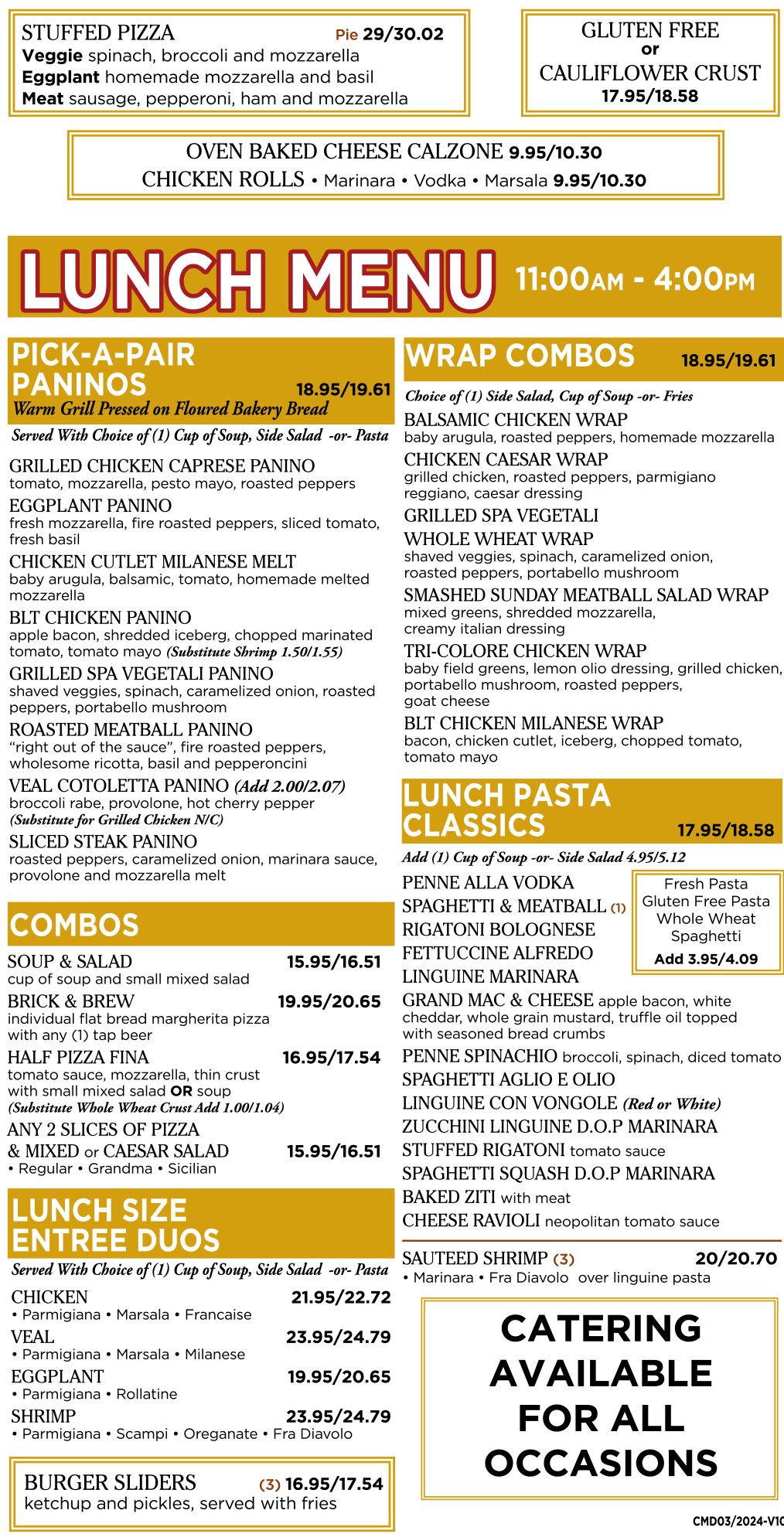 Menus Fanatico Italian Bistro & Bar Jericho (Official site)