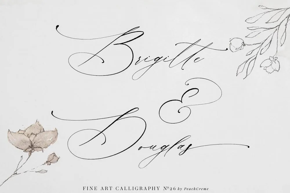 Fine Art Calligraphic Fonts Fancy Girl Design Studio