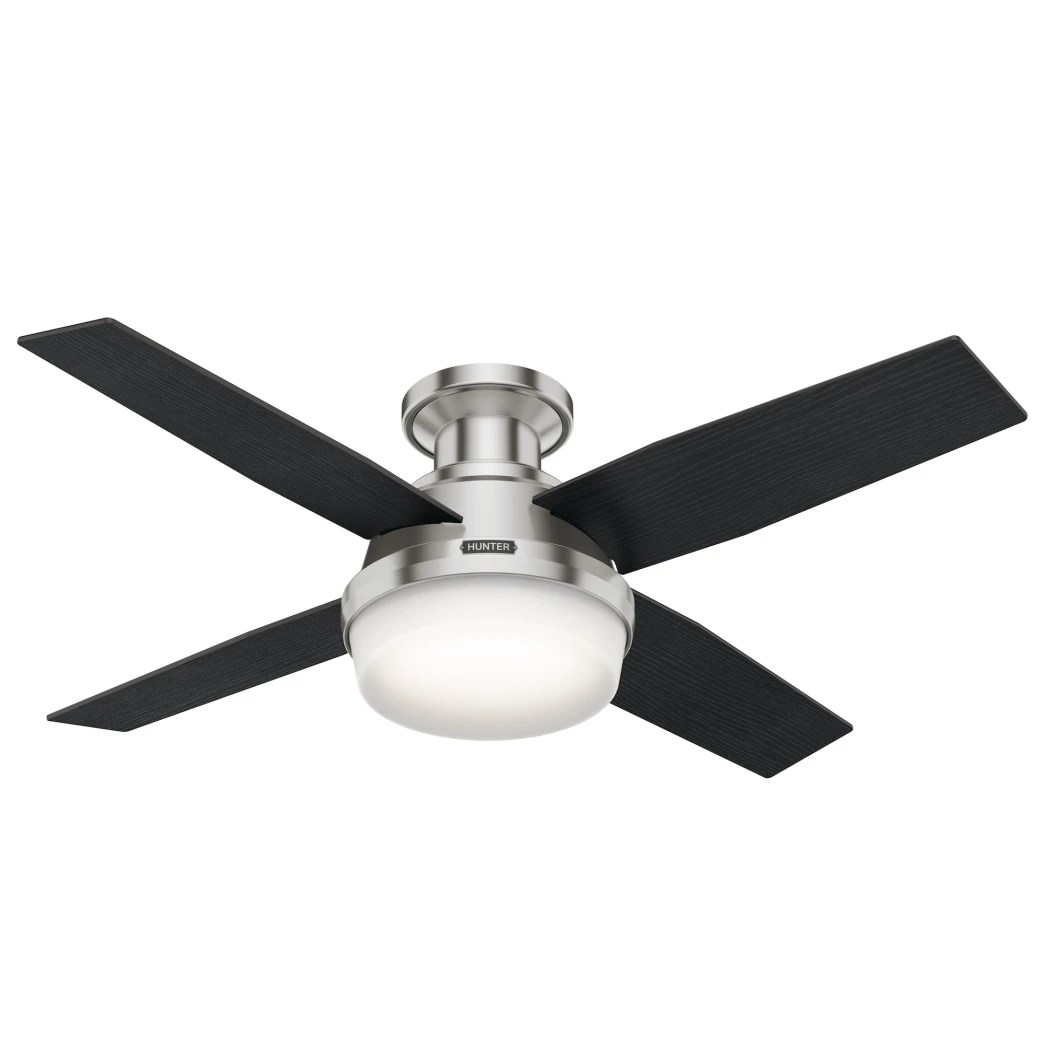 Hunter Dempsey 44" Brushed Nickel Low Profile with Light > The Fan