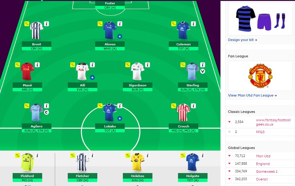 fantasy premier league DGW27 the FFGeek team finalised