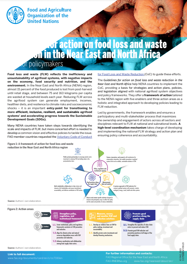 Guidelines for action on food loss and waste reduction in the Near East