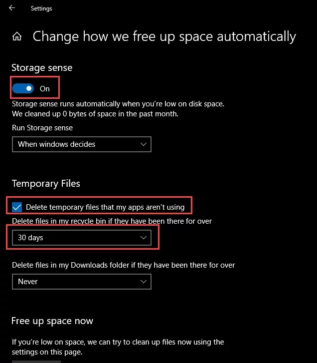 Windows 10 Stop emptying Recycle bin automatically