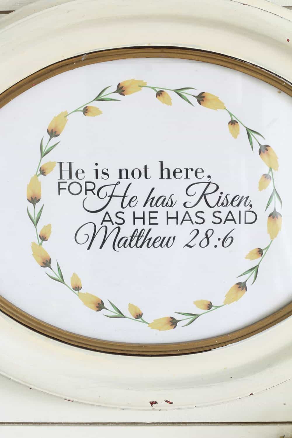 Easter Printable He has Risen Farmhouse on Boone