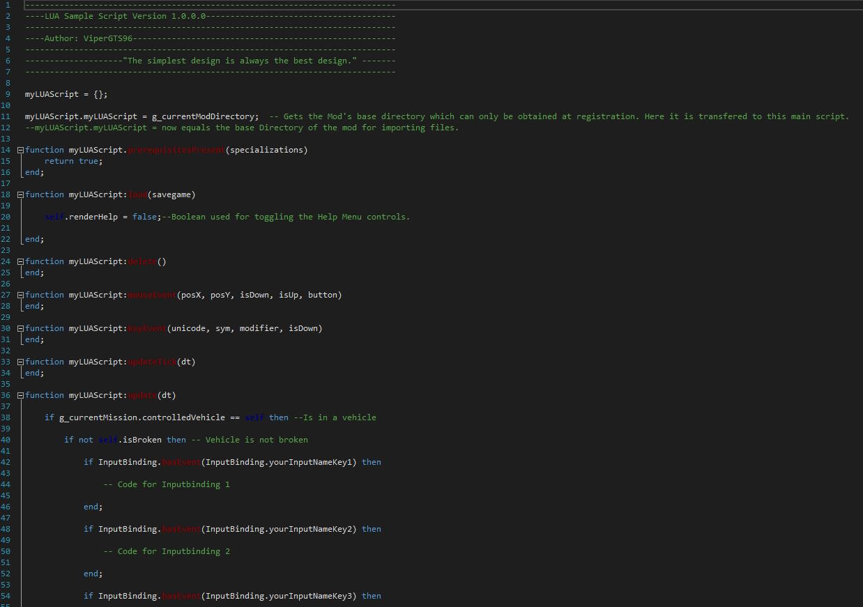 LUA Script v1.0.0.0 Mod Farming Simulator 2022 / 19 mod