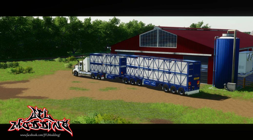 Rytrans BDouble Cattle Trailers v1.0 Mod Farming Simulator 2019 / 19 mod