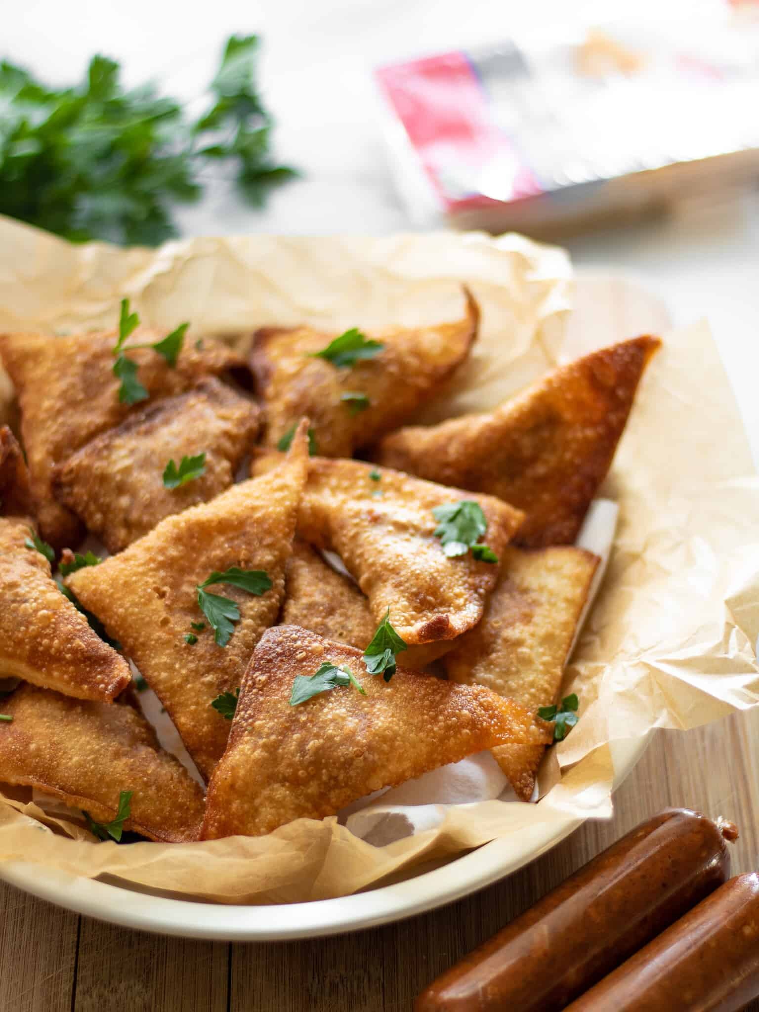 Chorizo and Potato "Empanadas" Wontons • The Farmstead Chick Kristi Barnes