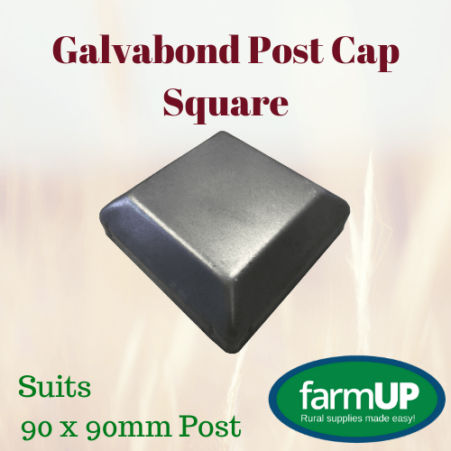 GALVABOND POST CAP SQUARE 90mm x 90mm Fence Post Tube Flat Top New