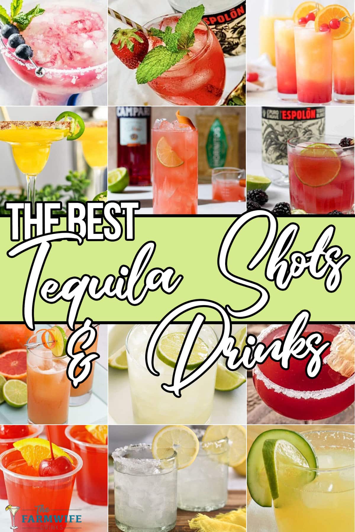photo collage of tequila drink recipes with text which reads the best