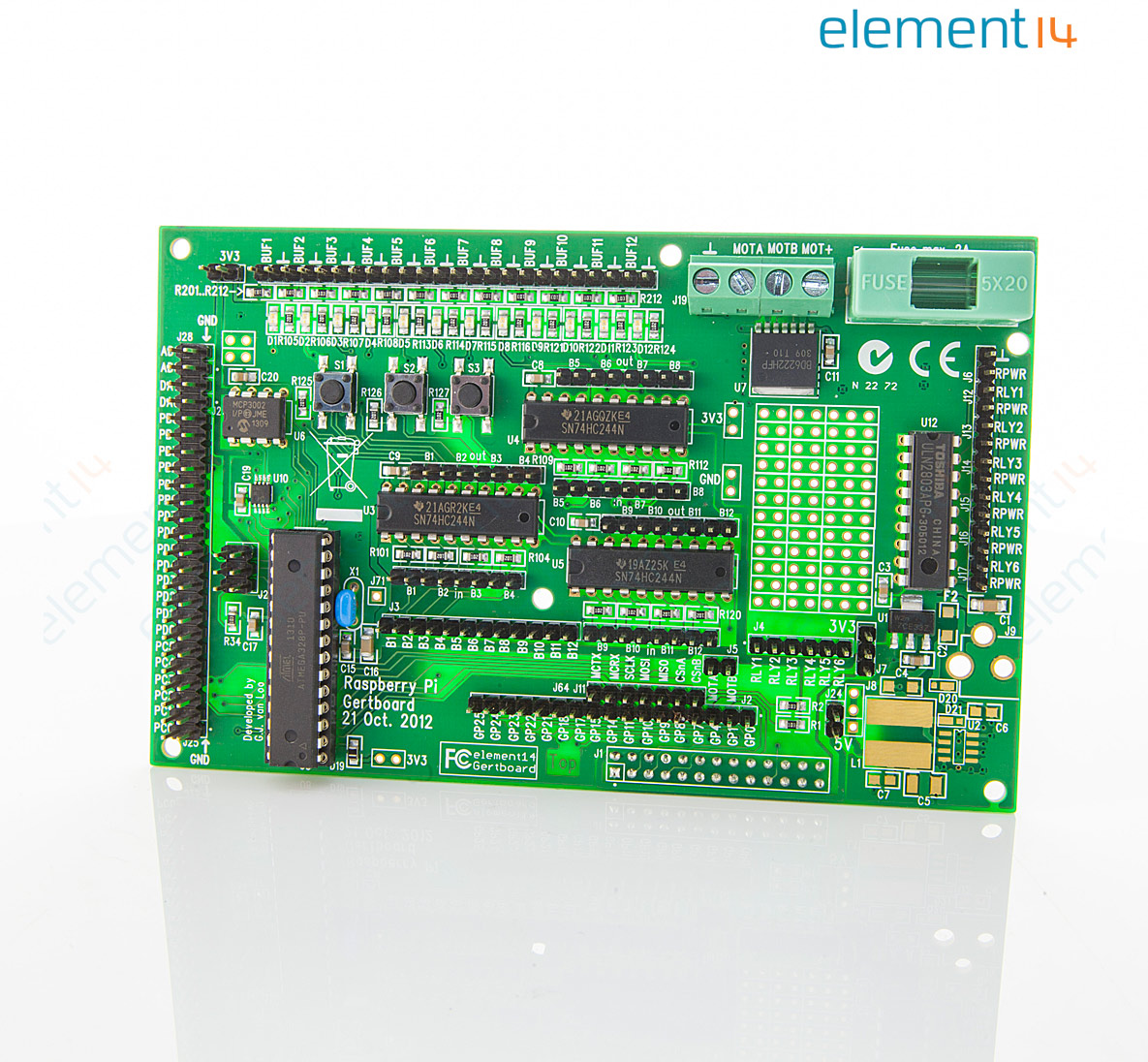 GERTBOARD - Gertboard - GPIO Expansion Board, Add-on, Raspberry Pi