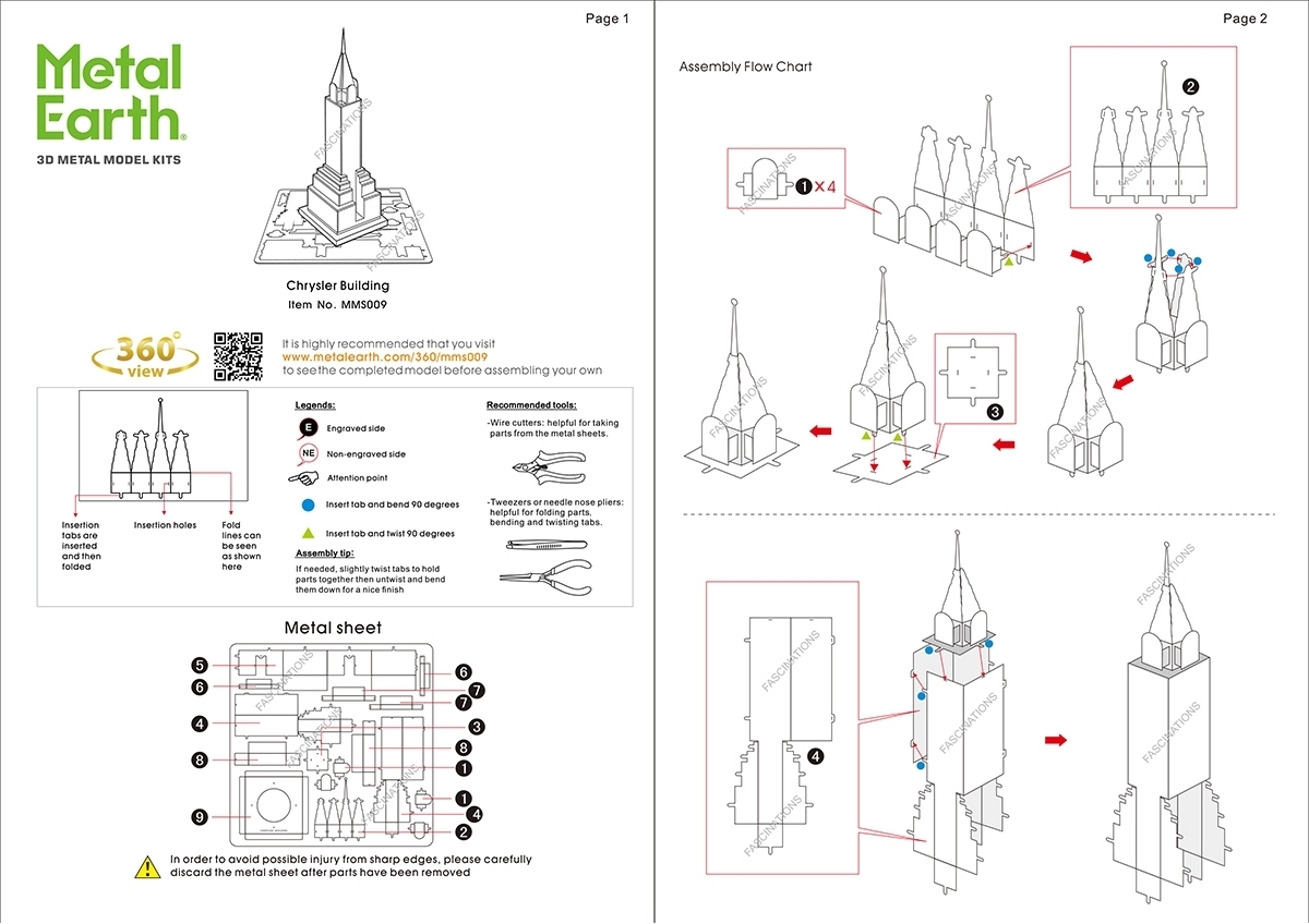 Fascinations Metal Earth Chrysler Building 3D Model Kit