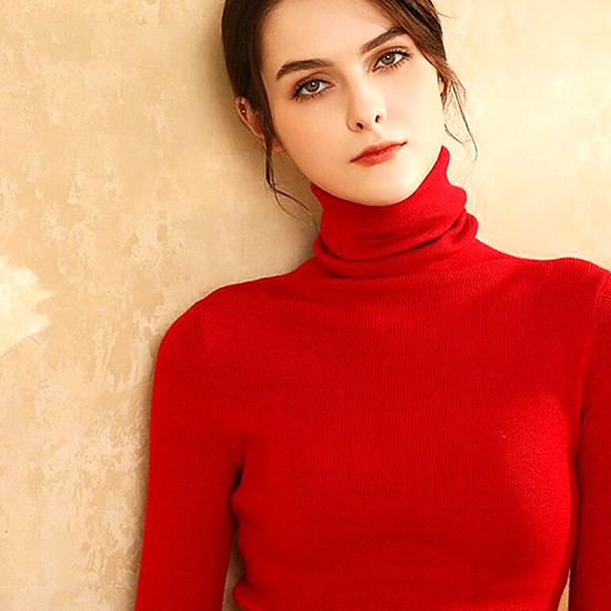 red turtleneck outfits