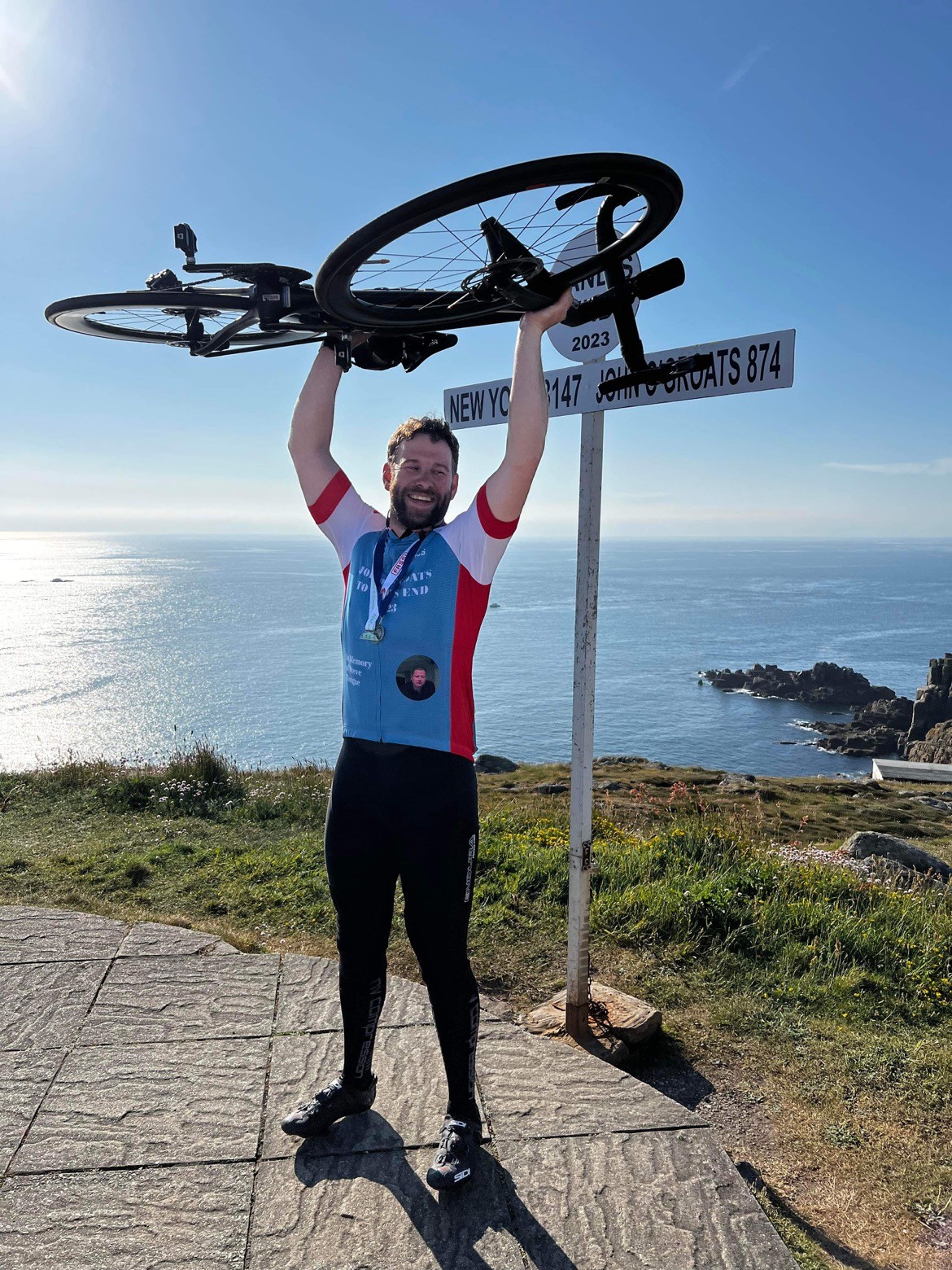 Alex Richardson completes cycling challenge for CALM Fassi