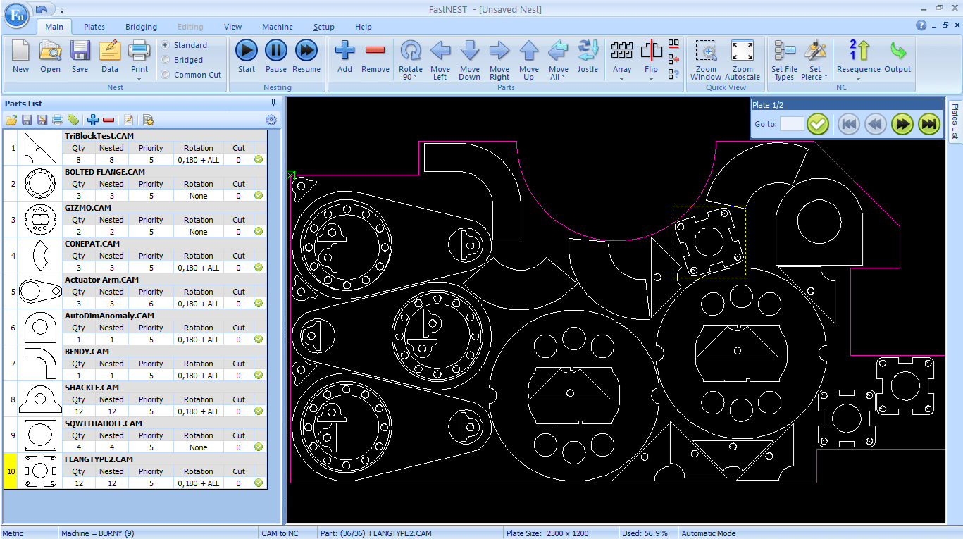Fastcam Software Cnc Cad Cam Plate Shape Nesting