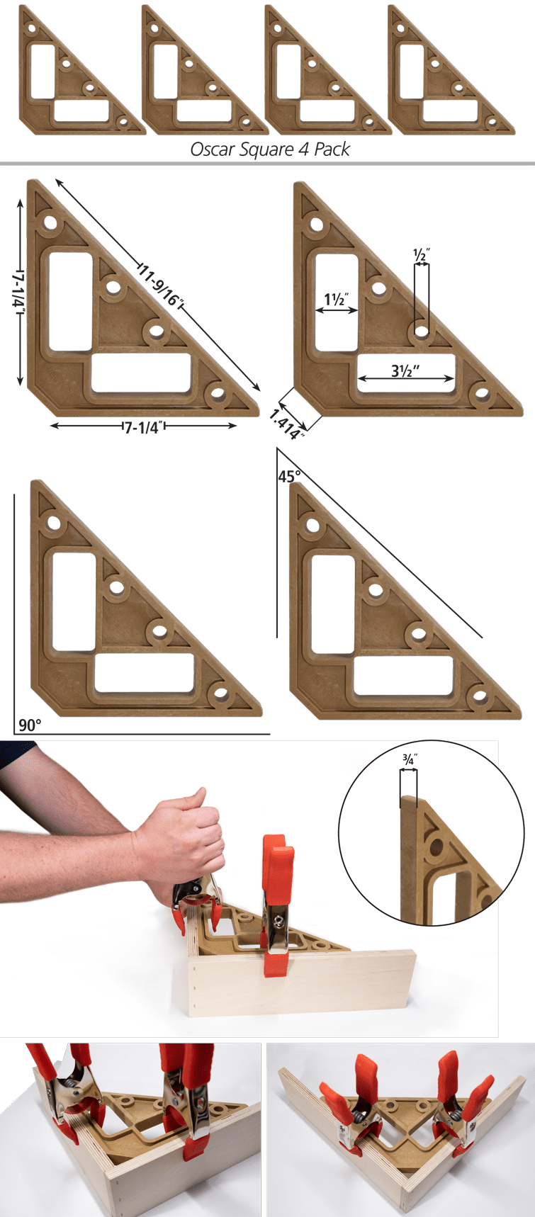 Oscar Square 4 Pack FastCap