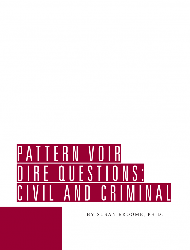 Pattern Voir Dire Questions Civil and Criminal Fastcase