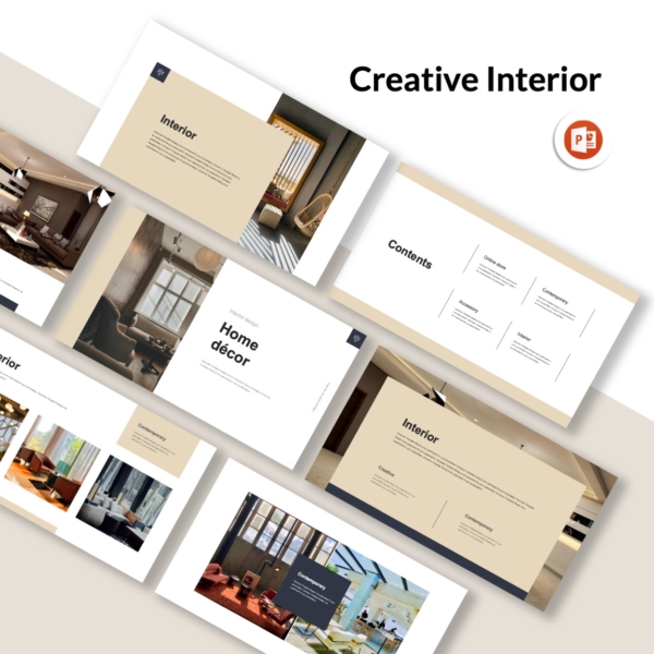 Creative Modern Interior Design PowerPoint Template Original and High
