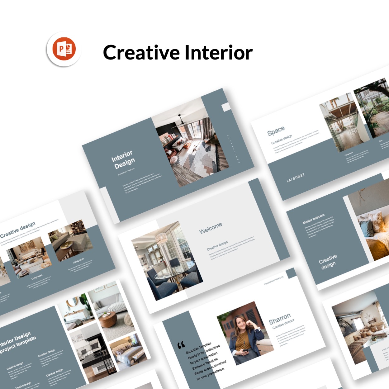 Modern Stylish Interior Design Presentation Template Original and High Quality PowerPoint