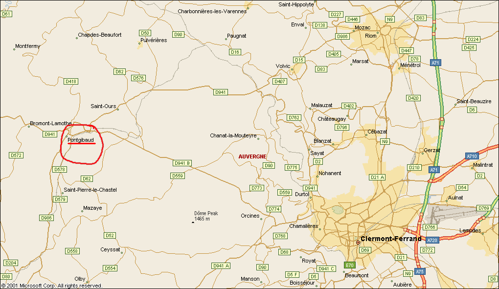 Pontgibaud Carte: Guide De Voyage Pontgibaud