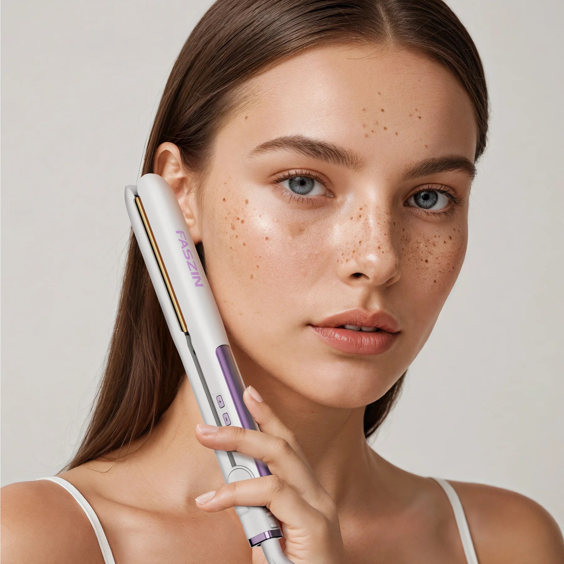 Faszin Shield F100 Ionic FrizzFree Onepass Titanium 2 in 1 Hair Stra