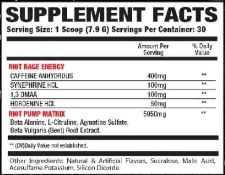 Muscle Metabolix Riot Punch Pure Insanity DMAA Achat Fatburners.fr