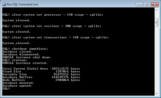 Increasing Processes, Sessions and Transactions in Oracle XE · FatLemon