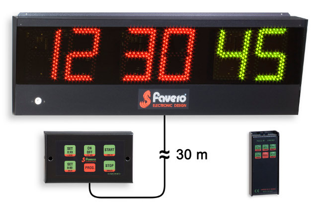 FAVERO Stoppuhr, Chronometer, Elektronische led Anzeigetafel mit
