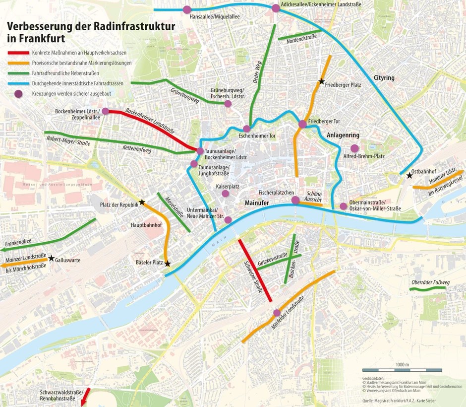 Main Km Karte Radwege für die Mainmetropole Verkehrswende à la Frankfurt