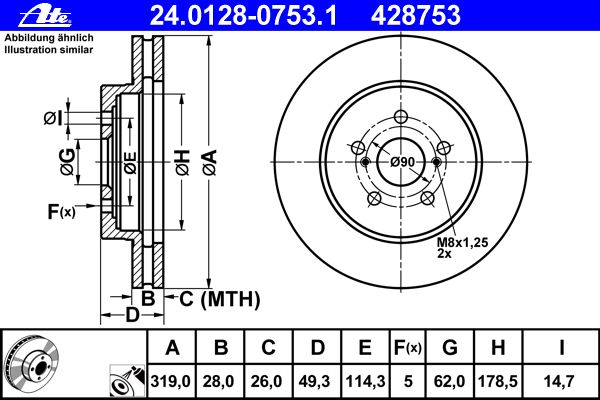 ATE BREMSSCHEIBEN Ø319mm + BREMSBELÄGE VORNE LEXUS RX 300+400+350+AWD