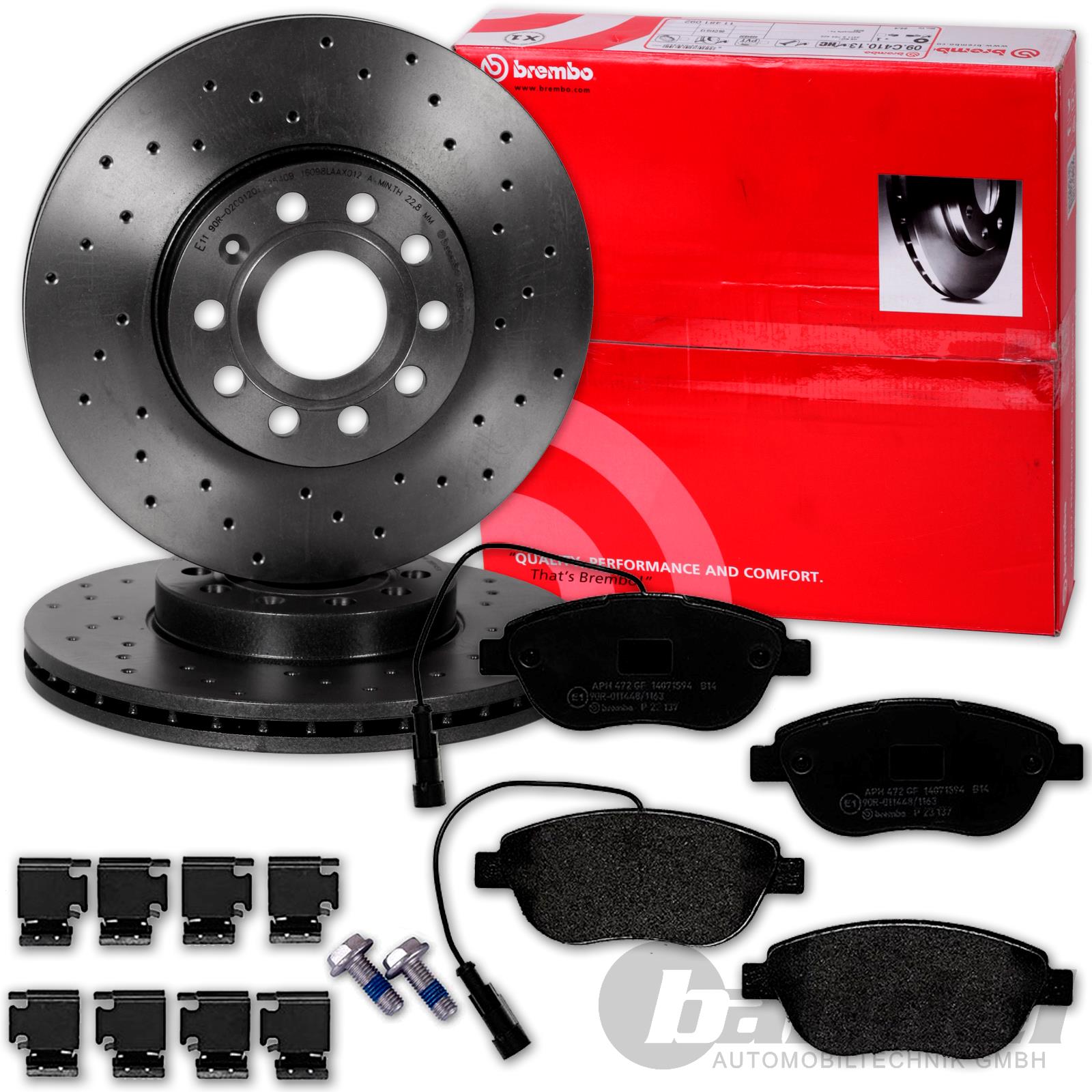 brembo GELOCHTE SPORTBREMSSCHEIBEN+ BELÄGE VORNE ABARTH 500 595 695