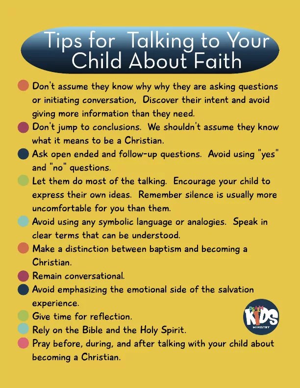 Tips for Talking to Your Child about Faith First Baptist Church of