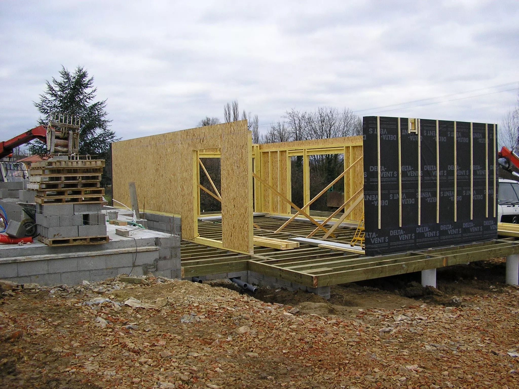 Fb Charpente Construction Mur Bois Maison Passive Villefranche