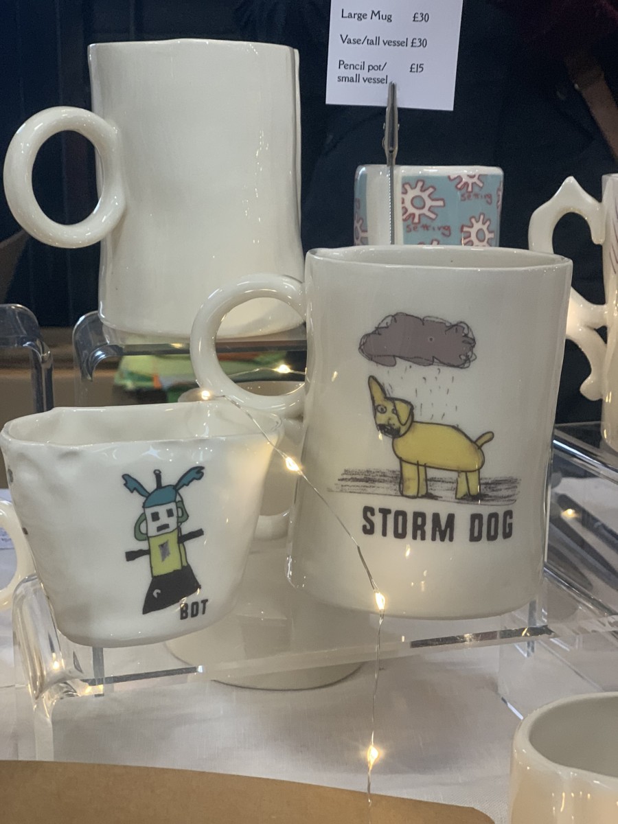Ceramics and gifts on table at Bowhouse