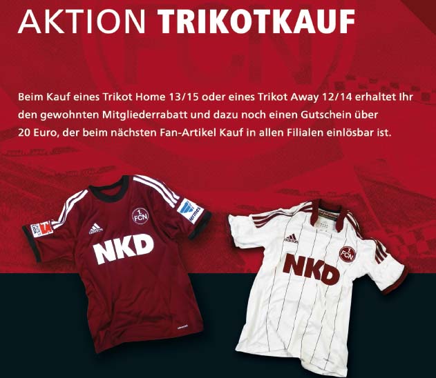 1. FC Nürnberg Aktion ClubTrikot plus Gutschein