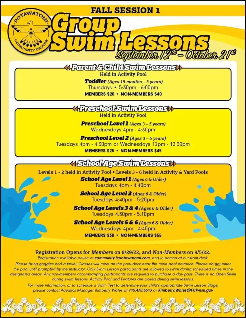 Group Swim Lessons Forest County Potawatomi