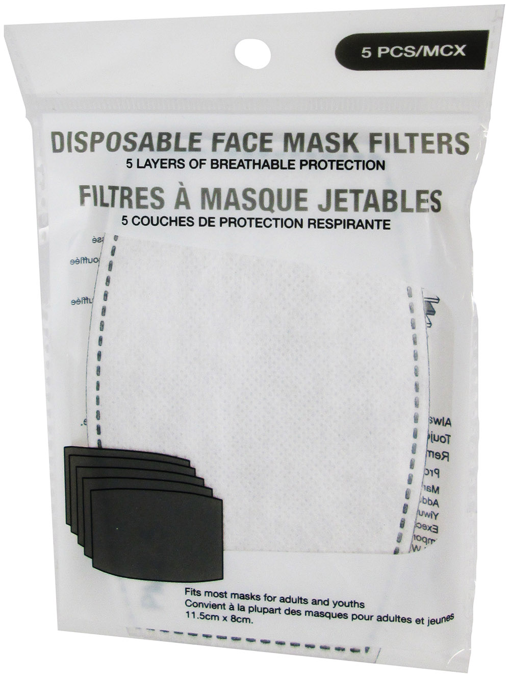 Disposable Face Mask Carbon Filters 5 Pack Safety Gear & Coveralls