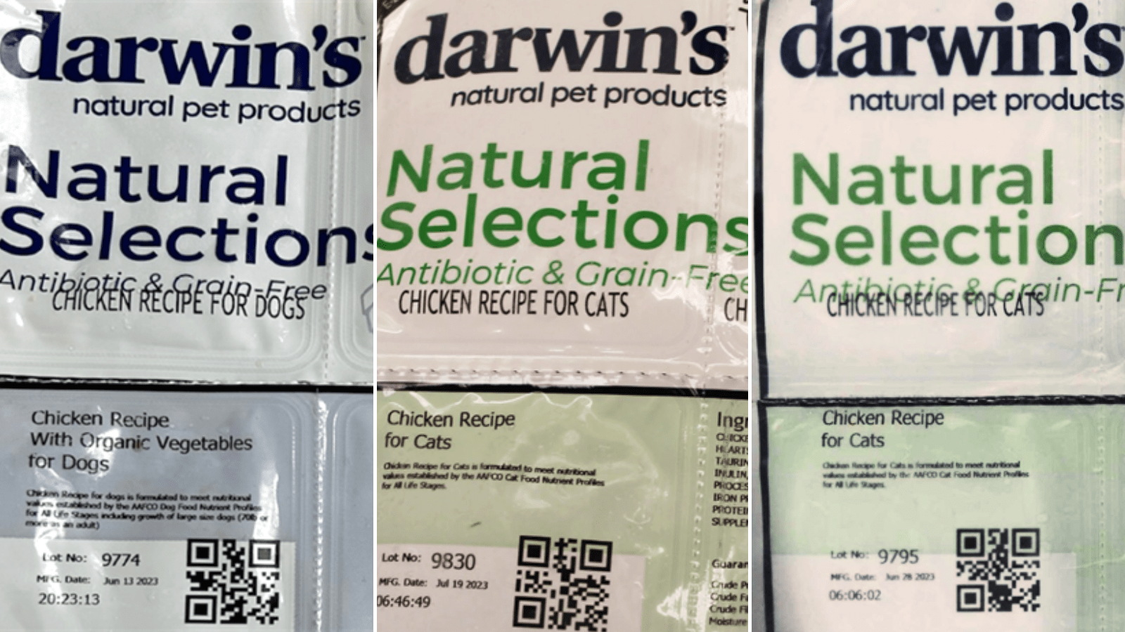 FDA Advisory Do Not Feed Certain Lots of Darwin’s Natural Pet Products