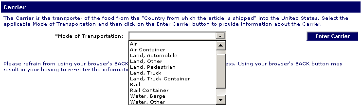 Prior Notice System Interface (PNSI) StepbyStep Instructions