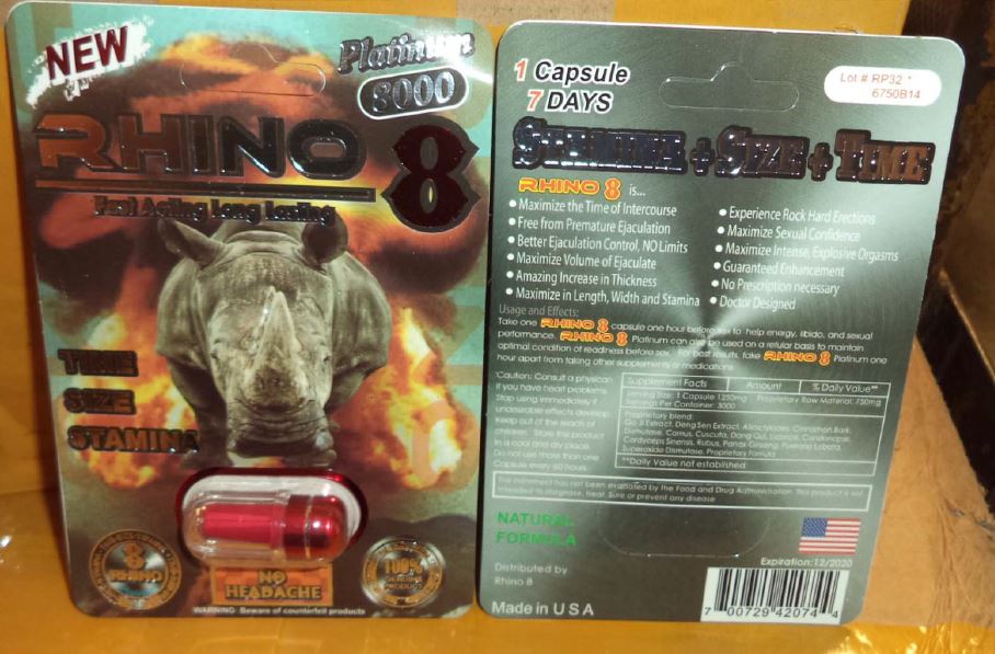 Public Notification Rhino 8 Platinum 8000 Contains Hidden Drug