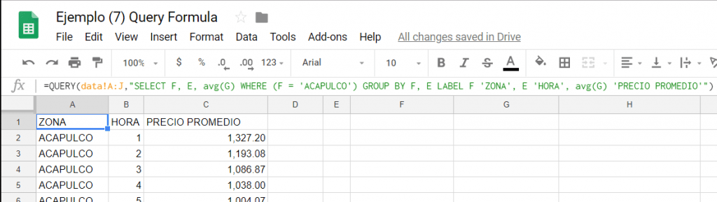 La fórmula QUERY en Google Sheets Business Intelligence MX
