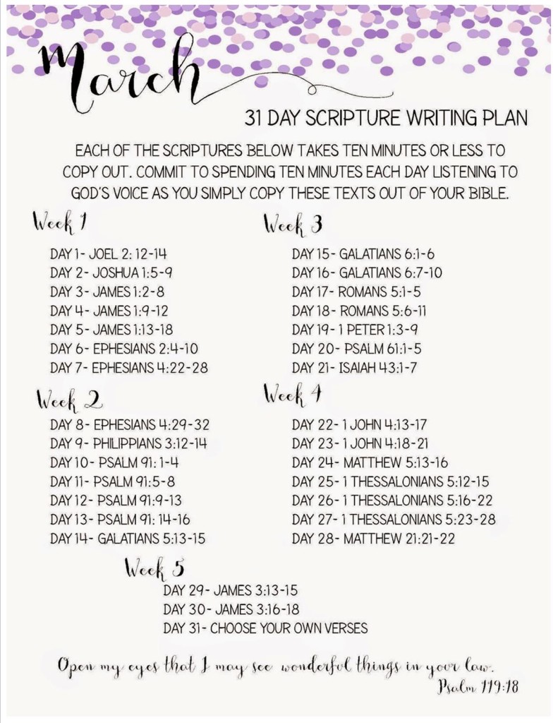 MARCH Daily Bible Reading Plan Faith Decision Missionary Baptist Church