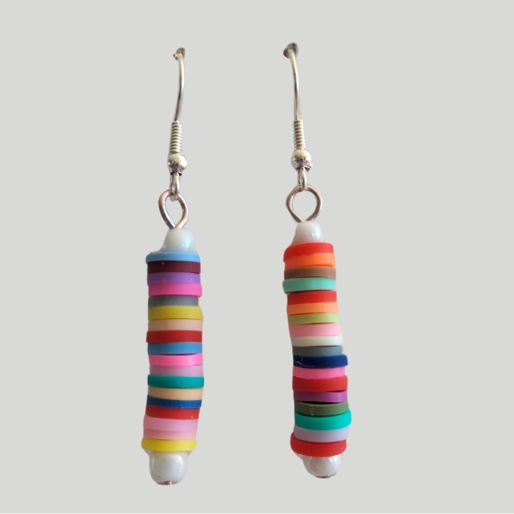 Multicoloured polymer clay earrings fun Featsy market