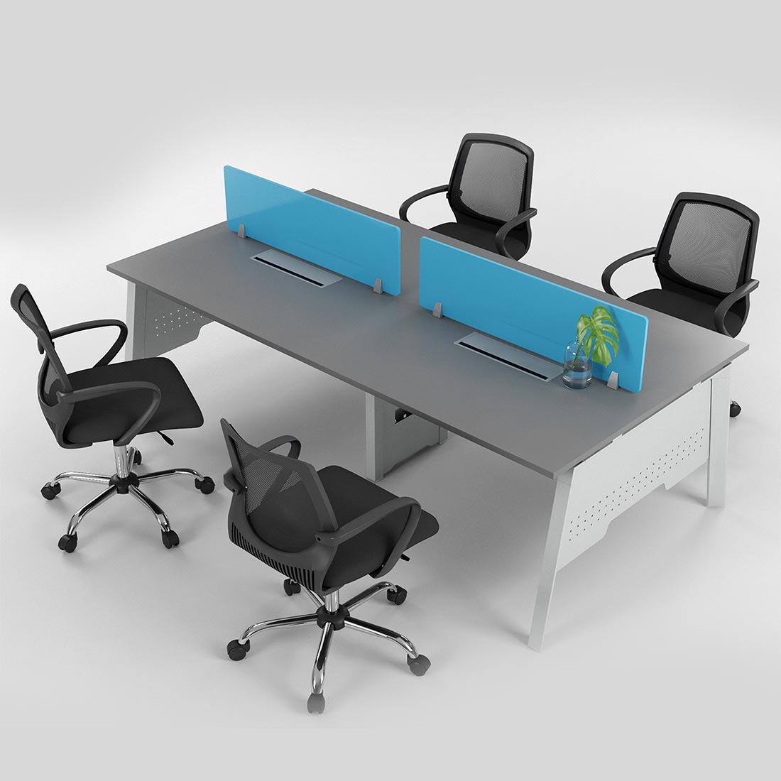 Walden Wood and Metal Workstation Table with Broad Legs Febritrak