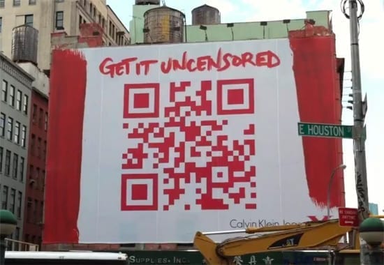 Billboard cu QR Code pentru Calvin Klein Jeans • feeder.ro