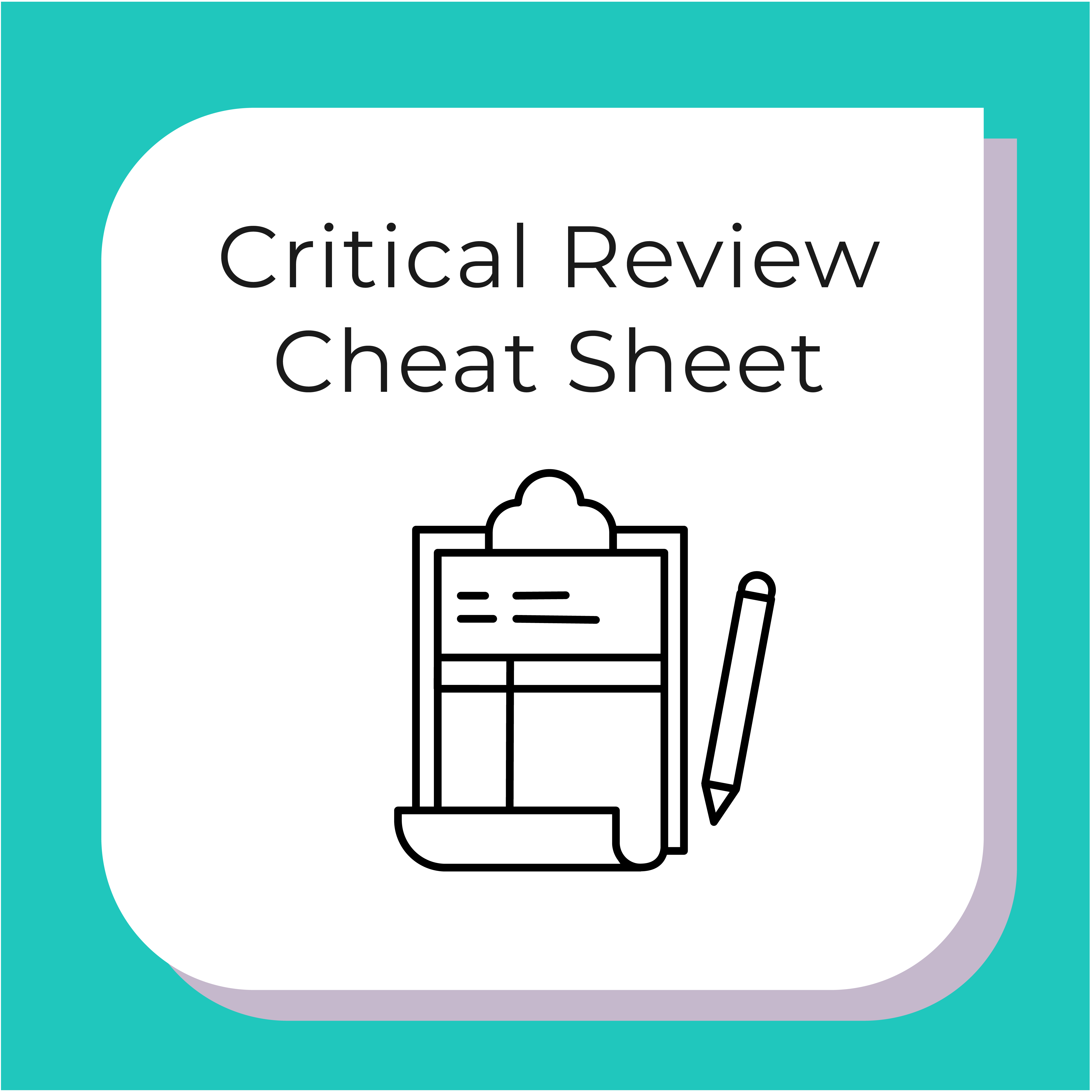 Critical Review of Literature Cheat Sheet Feeding FUNdamentals