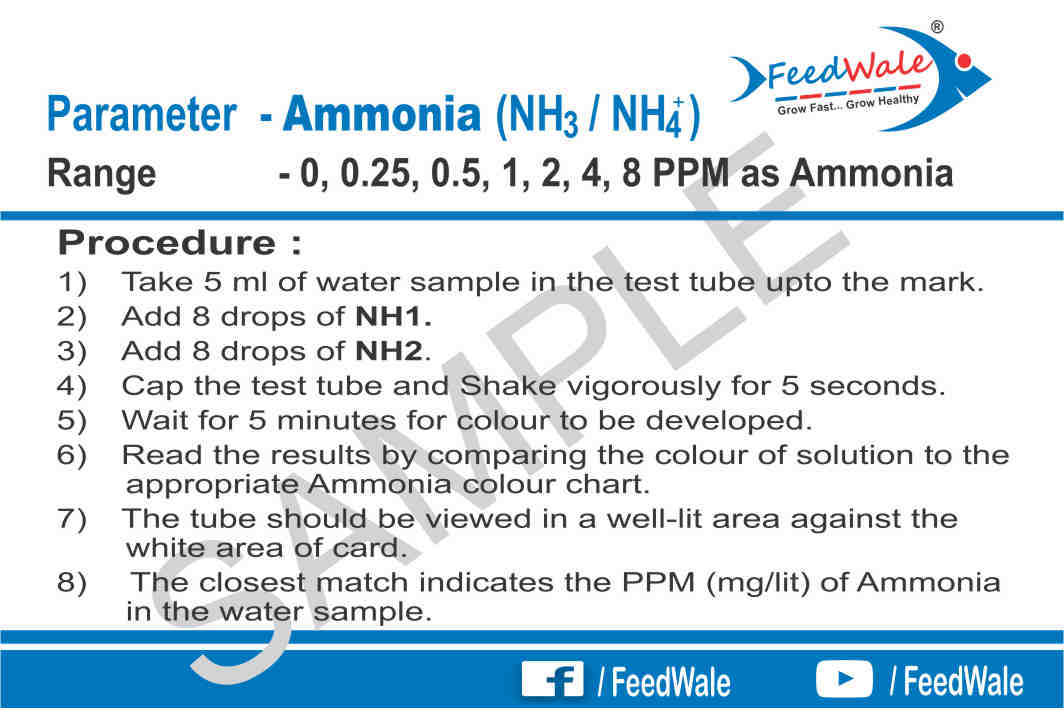 FeedWale Ammonia Test Kit for Fresh Water 130 Test FeedWale