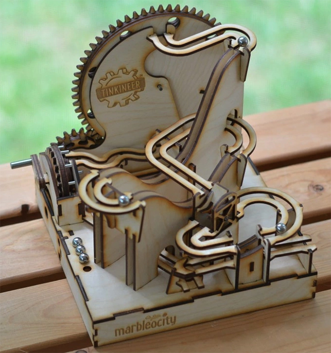 The Awesome New Marbleocity LaserCut Wood Marble Machine Just