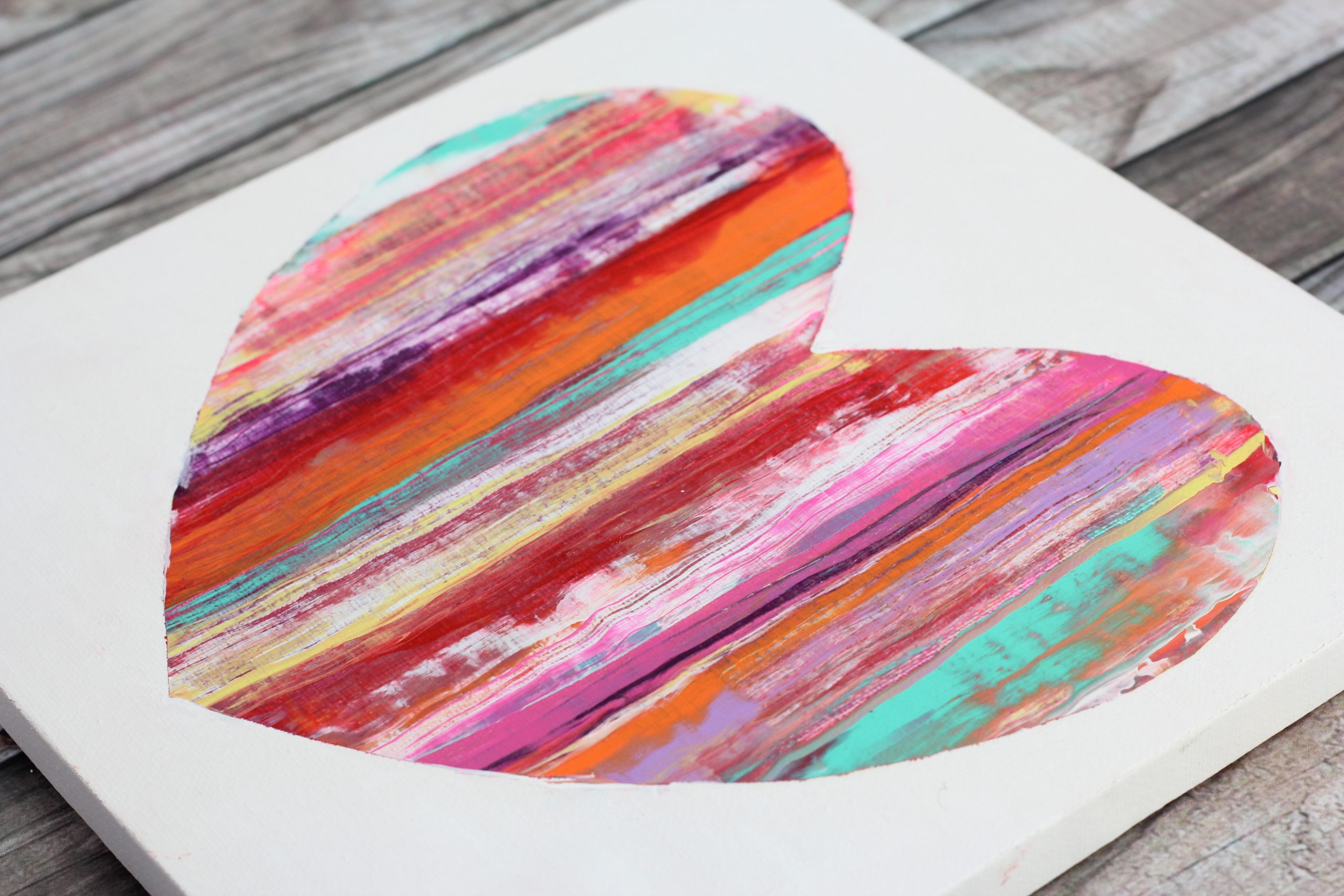 Heart Painting on Canvas 3 ways! Easy Tutorial for Kids & Adults.