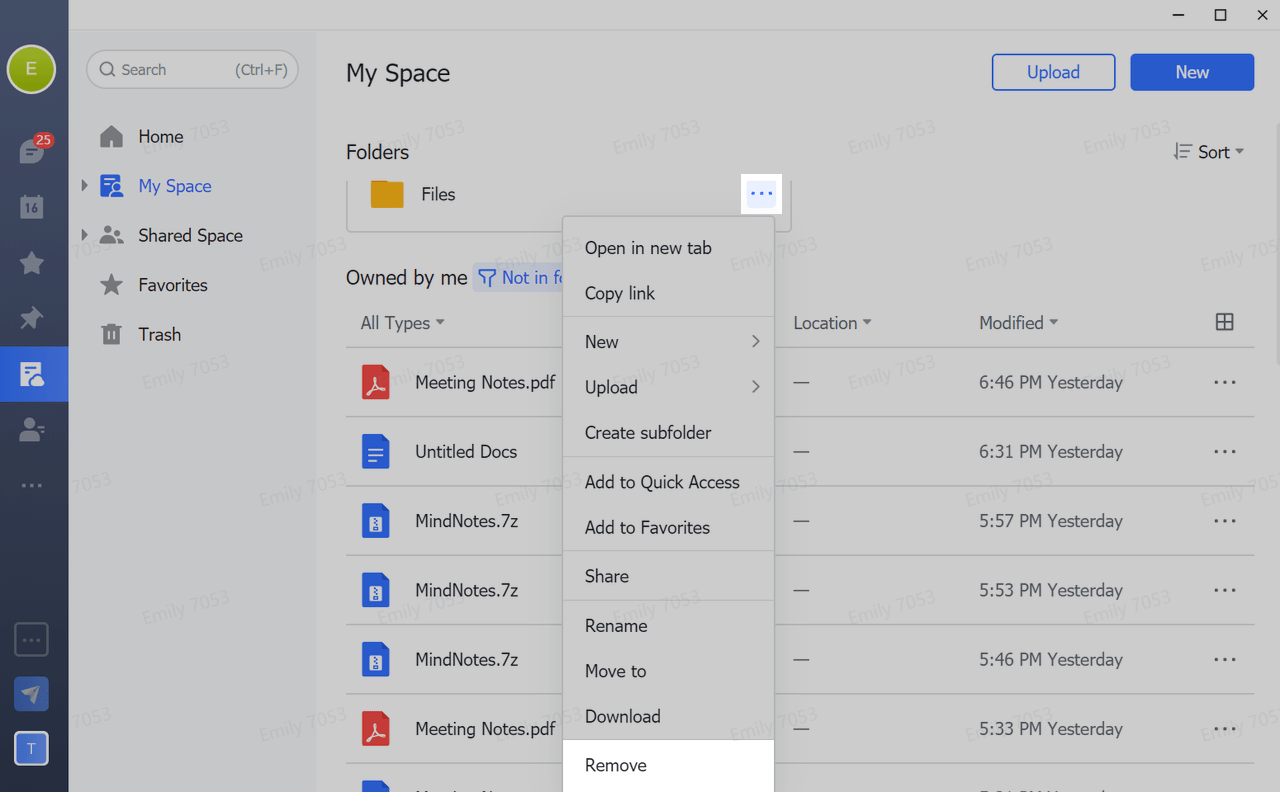 Delete files or folders