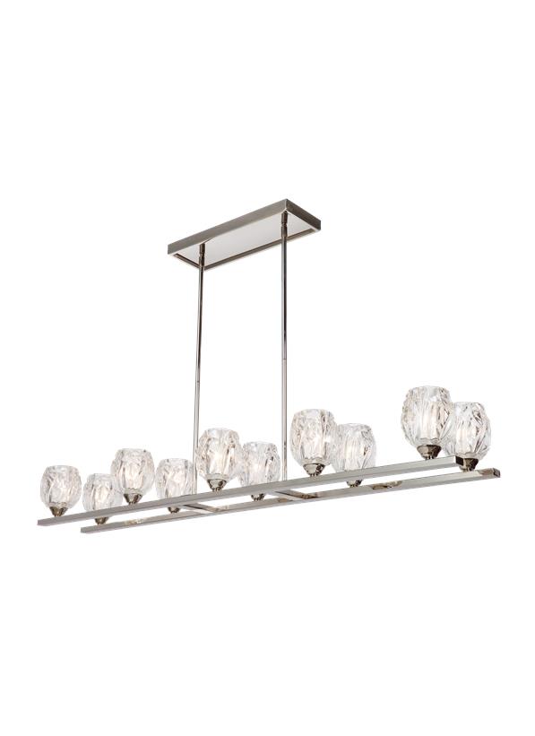 F3127/10PN,10 Light Island Chandelier,Polished Nickel